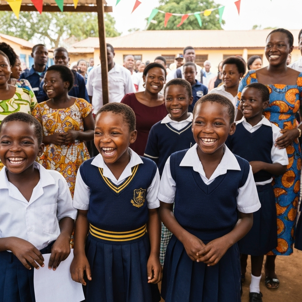 Children celebrating success